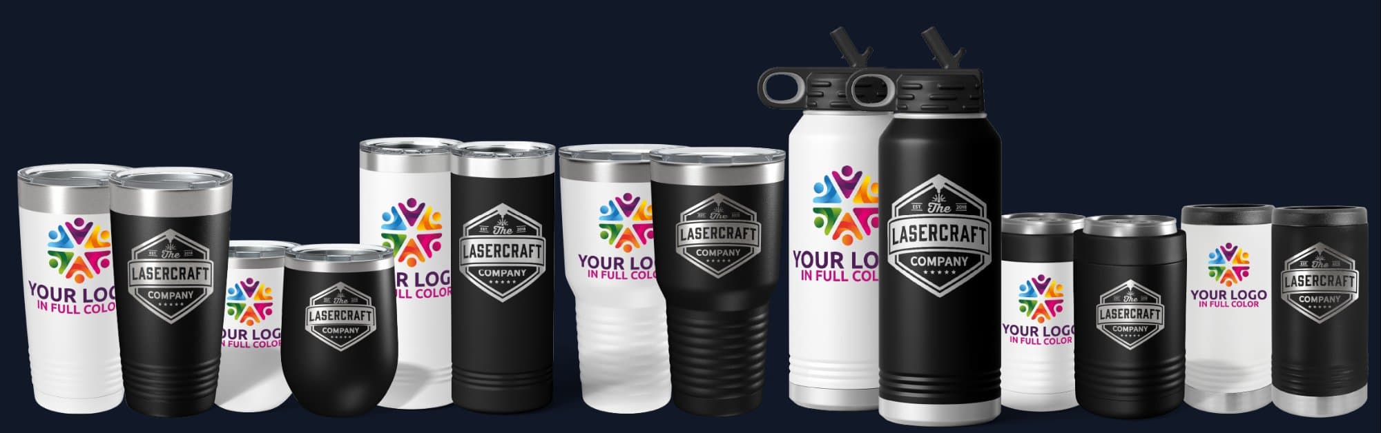 Custom drinkware tumblers with logo
