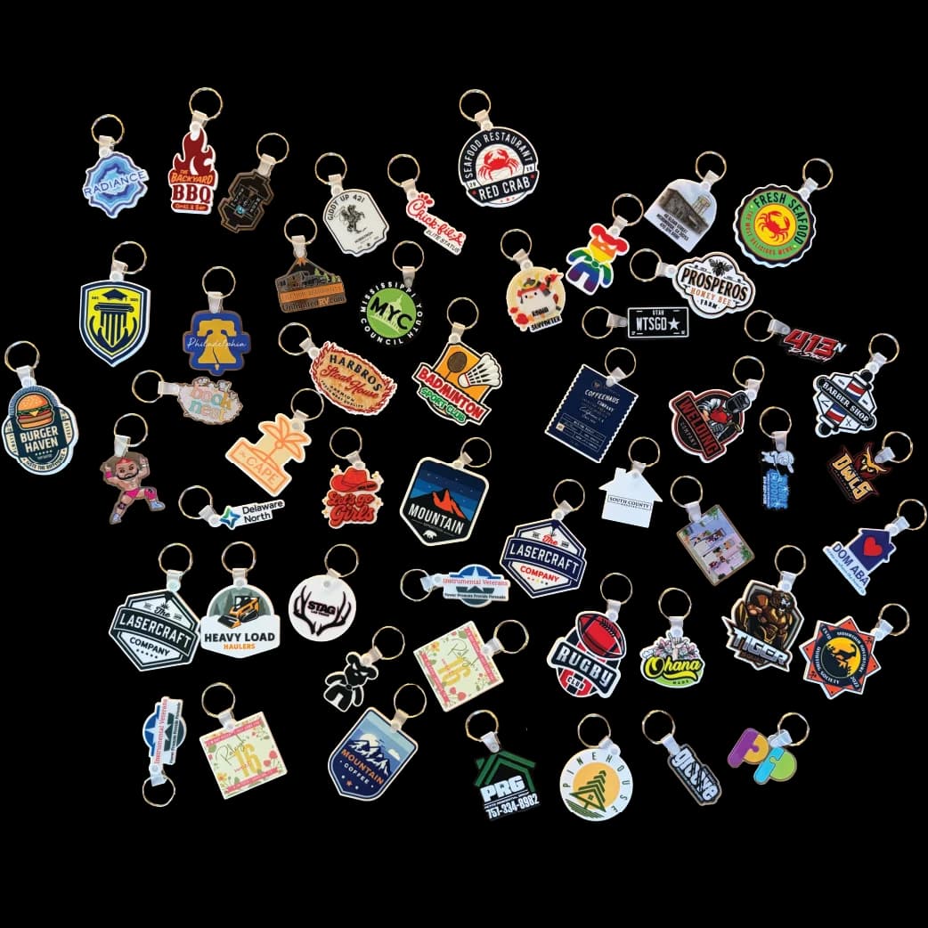 Custom UV-printed acrylic keychains