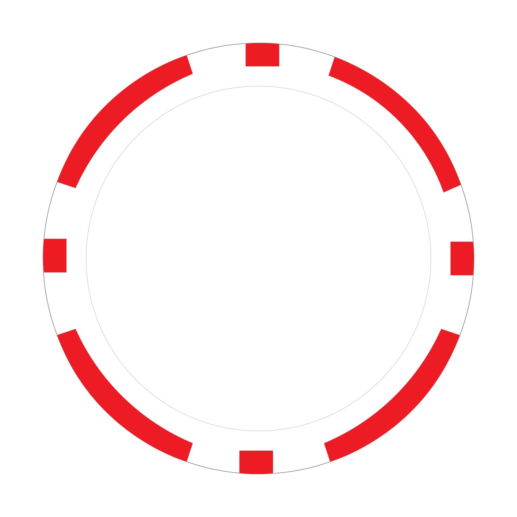 Red Custom Printed Poker Chips (8-Stripe) - Set of 20 - Full Color UV Print